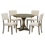 5-Piece Retro Round Dining Table Set