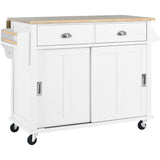 Island Kitchen Cart Concealed sliding barn door