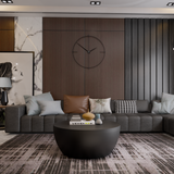Contemporary solid wood round coffee table