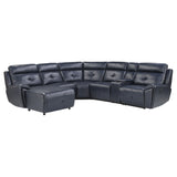 Reclining Sectional with Left Chaise Navy Blue