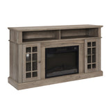 Classic TV Media Stand Modern Entertainment with 23" Fireplace Inset
