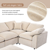 Sectional Sofa with Ottoman L Shaped Corner Sectional