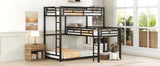 L-shaped Metal Triple Twin Size Bunk Bed