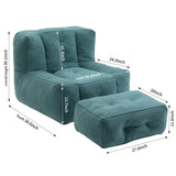 Fluffy Green bean bag chair