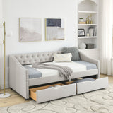 Twin Size Daybed with Drawers Upholstered