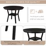 5-Piece Kitchen Dining Table Set Round Table