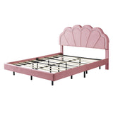 Queen Size Upholstered LED Platform Bed with Storage Ottoman-Velvet