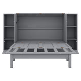 Full Size Murphy Bed with Shelves, Drawers and USB Ports