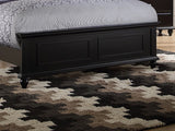 Black Color California King Size Bed Bedroom Furniture High Panel Headboard Footboard Plywood 1pc Bedframe