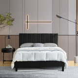 Queen Size Platform Bed with Upholstered Headboard