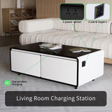 Modern Smart Coffee Table with Built-in Fridge, Bluetooth Speaker