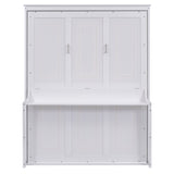Queen Size White Murphy Bed with Shelf