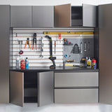 Metallic Grey Garage Cabinet