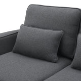 4-Seater Modern Linen Fabric Sofa with Armrest Pockets