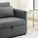 Convertible Sofa Bed Velvet Double Sofa with Pullout Bed, Seat with Adjustable Backrest