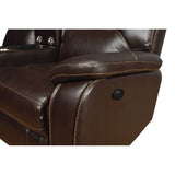Brown Power Reclining Sectional made with Faux Leather