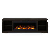 Devine 83 inch Electric Fireplace TV Console for TVs up to 95 inches, Clove finish