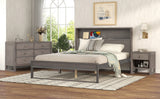 Queen 3-Piece Bedroom Set Platform Bed with Nightstand and Dresser
