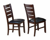 Contemporary 6pc Dining Set 18" Extendable Leaf Table Leather Look