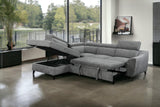 Wrenley Gray Chenille Sectional Sofa with Sleeper & Storage