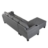 Sofa Set for Living Room with L Shape Chaise Lounge with cup holder