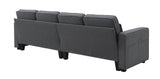 4-Seater Modern Linen Fabric Sofa with Armrest Pockets