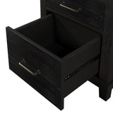 Rustic Farmhouse Style 6 Pieces Bedroom Sets Blackwash Queen Bed with 2 Drawers, Nightstand*2, Chest, Dresser and Mirror, Coffee