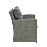 Patio Furniture, Outdoor Furniture, Seasonal PE Wicker Furniture,5 Set Wicker Furniture With Tempered Glass Table Top