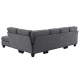 Dark Grey L-shaped Sectional Sofa,