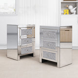 Silver Mirrored Nightstand