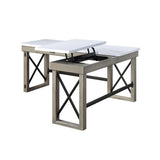 Rustic Oak finish Writing Desk w/Lift Top in Marble Top