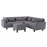 Modern Sectional Sofa with coffee table ottoman