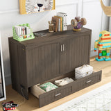 Queen Size Murphy Bed with Built-In Charging Station