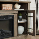 Classic TV Media Stand Modern Entertainment with 23" Fireplace Inset