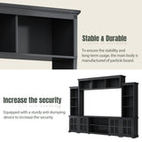Minimalism Style Entertainment Wall Unit with Bridge, Modern TV Console Table for TVs Up to 70"