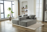 Beige Chenille Compressible Sofa