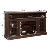 TV Media Stand Modern Entertainment Console  with fireplace Insert