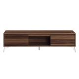 TV stand , LED, Walnut & Chrome Finish
