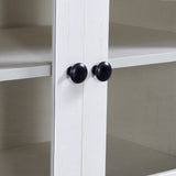 TV Stand for TV up to 65in with 2 Tempered Glass Doors Adjustable Panels