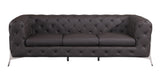 Global United Transitional Top Grain 100% Italian Leather Upholstered Sofa