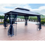 13x10 Outdoor Patio Gazebo Canopy Tent With Ventilated Double Roof And Mosquito net