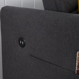 Twins Sofa Bed Grey Fabric