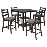 5-Piece Wooden Counter Height Dining Set