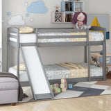 Twin over Twin Bunk Bed with Convertible Slide and Ladder