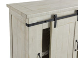 65 Inch Wooden TV Stand with 2 Open Shelves, Antique White and Black