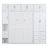 Full Size Murphy Bed with Lockers and Wardrobe