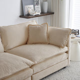 Sectional Sofa w/Reversible Footrest, 5-Seater Convertible Corner Couch with 2 Ottomans