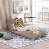 Light Brown Adjustable Folding Futon Sofa