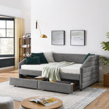 Full Size Daybed with Two Drawers Trundle