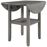 Farmhouse 3 Piece Round Counter Height Kitchen Dining Table Set